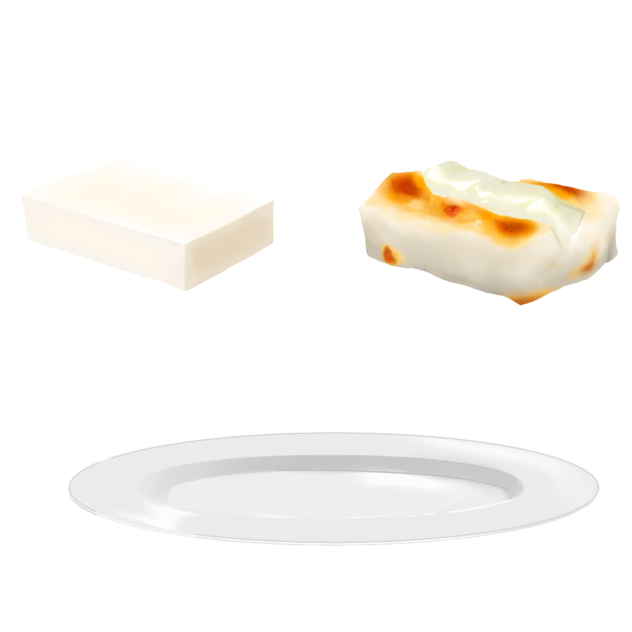 お餅と皿