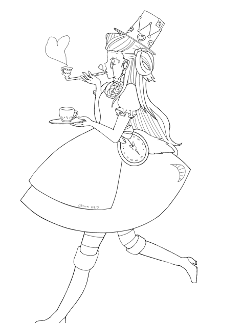 一人ワンダーランド 線画
