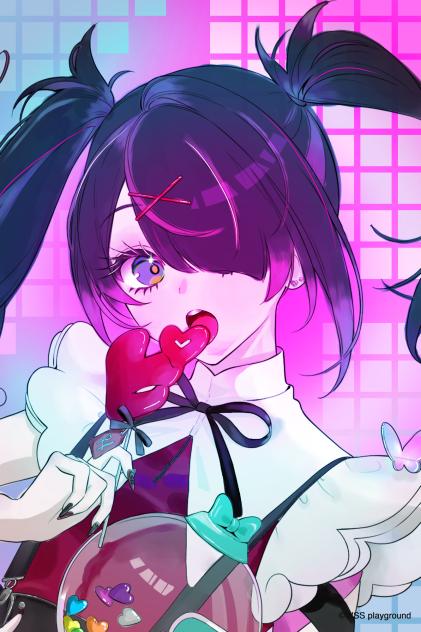 塗りマス（ウィンドウあり）ピンク＆水色