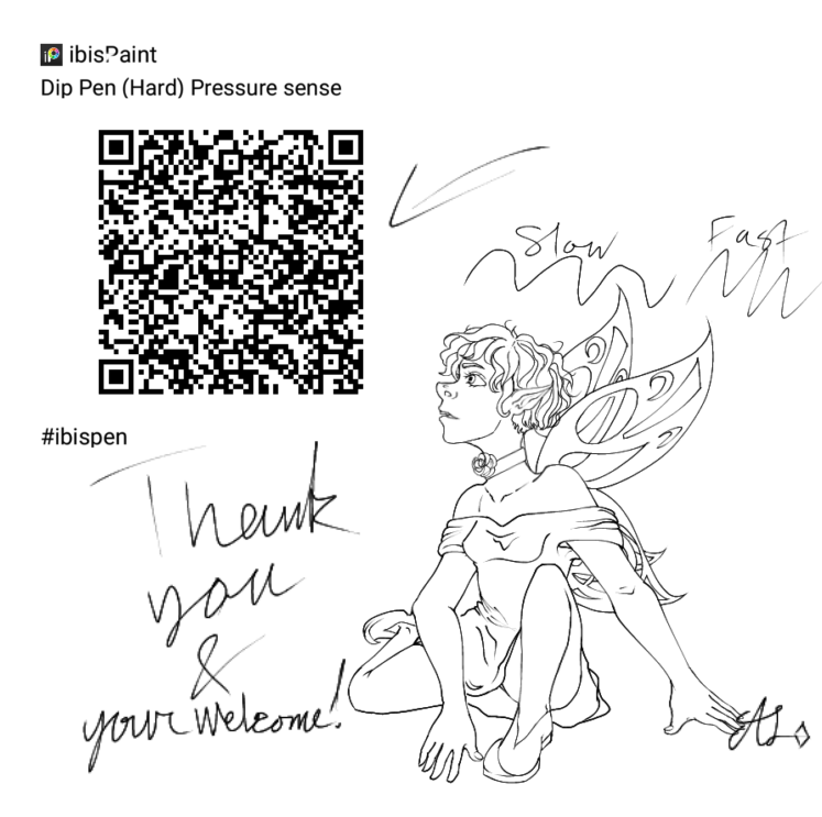 Hard dip pen with pressure sensitivity ibisPaint