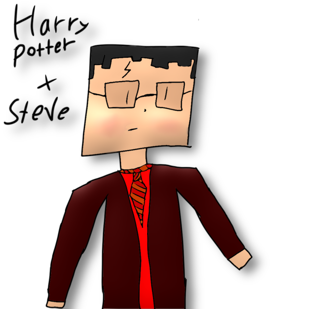 Harry Potter plus Steve from Minecraft