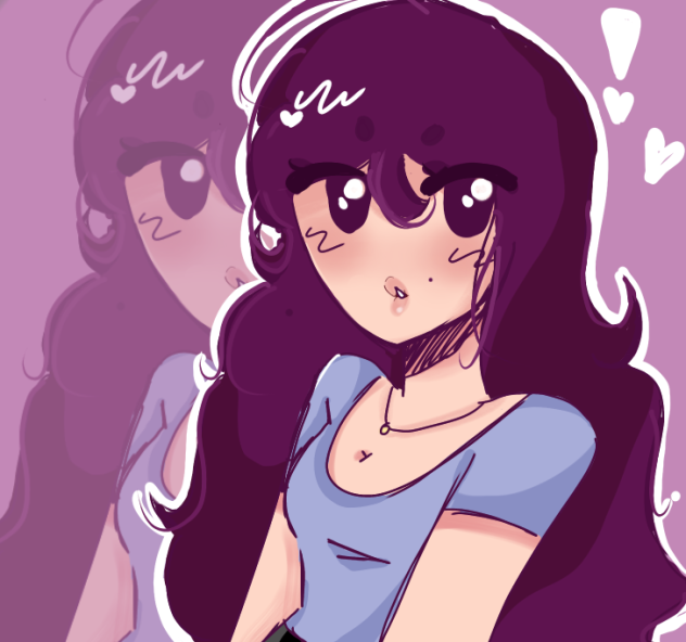 Purple haired girl