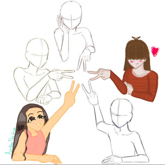 Peace sign collaboration - ibisPaint