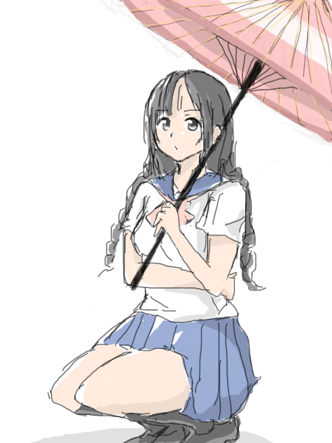 和傘女子