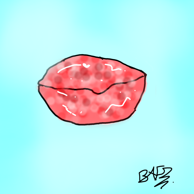 glossed lips