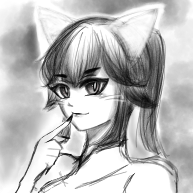 猫っ娘(白黒rkgk.)