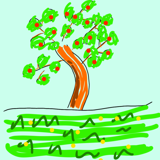 絵心教室の課題絵の木