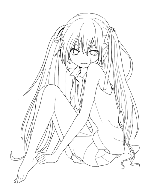 線画(ダークミクw)