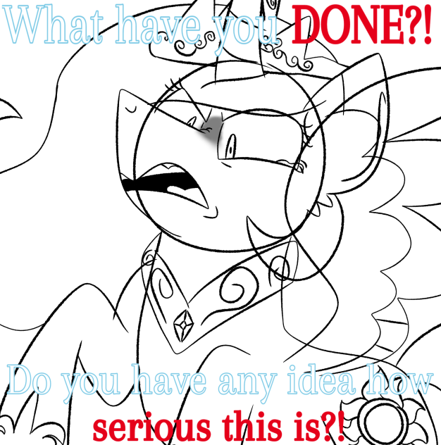 Angry Celestia - MLP Creepypasta Doodle