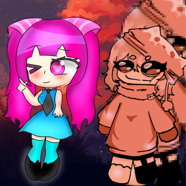 Collab with her sister🩷+🧡