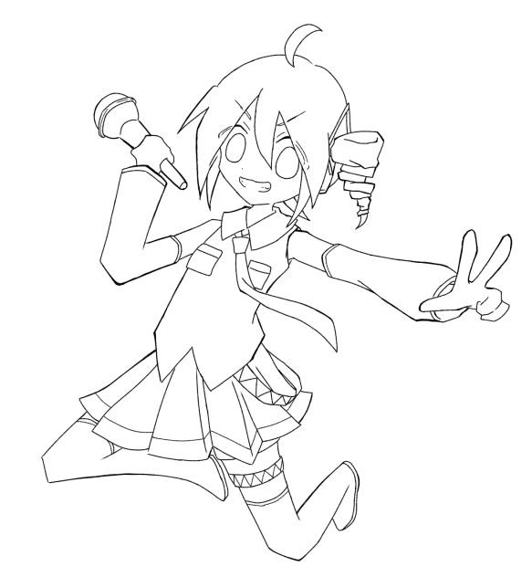 ミク×テト×ネル(線画バージョン)