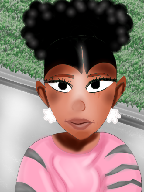 A cute girl with her natural hairstyle