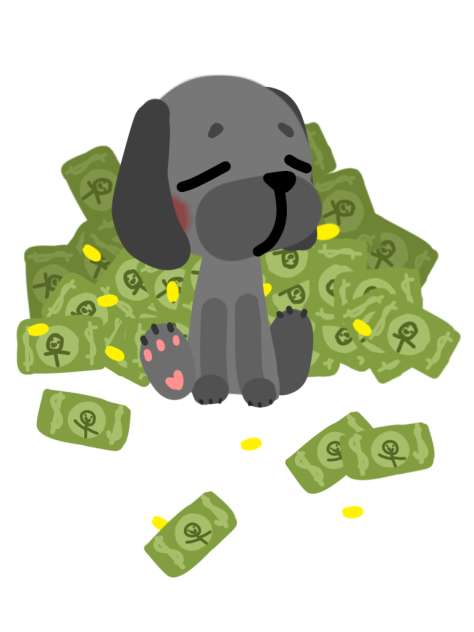 My puggy wuggy with money