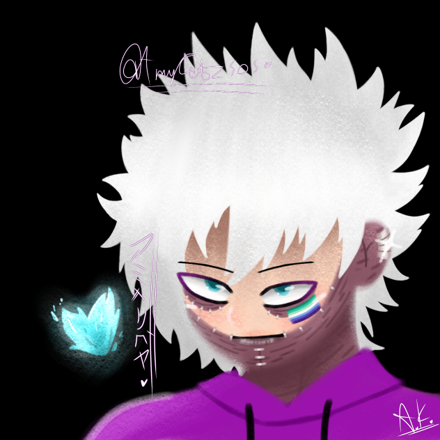 Dabi 💚💚🤍🩵💙(white hair) - ibisPaint