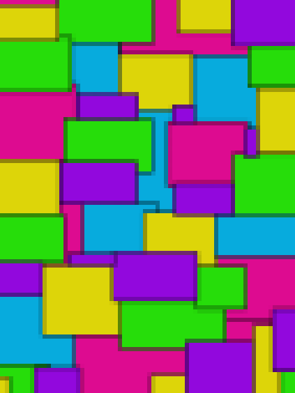 Colourful squares and rectangles