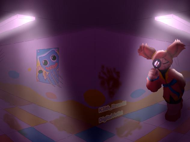 Investigating the hallways;