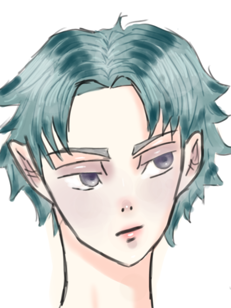 boy with blue hair - ibisPaint