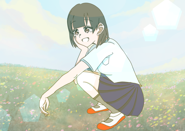 お花畑の女の子