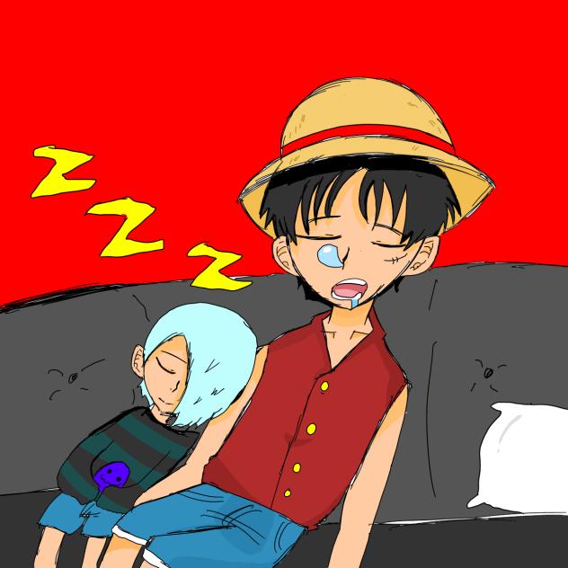 Luffy with a oc 1