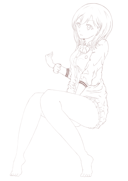 六花ちゃん 線画２