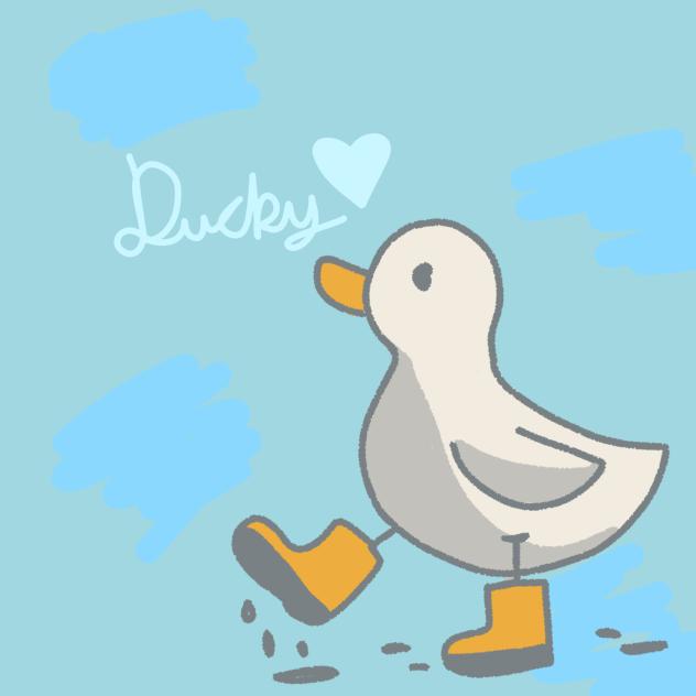 Ducky with rain-boots