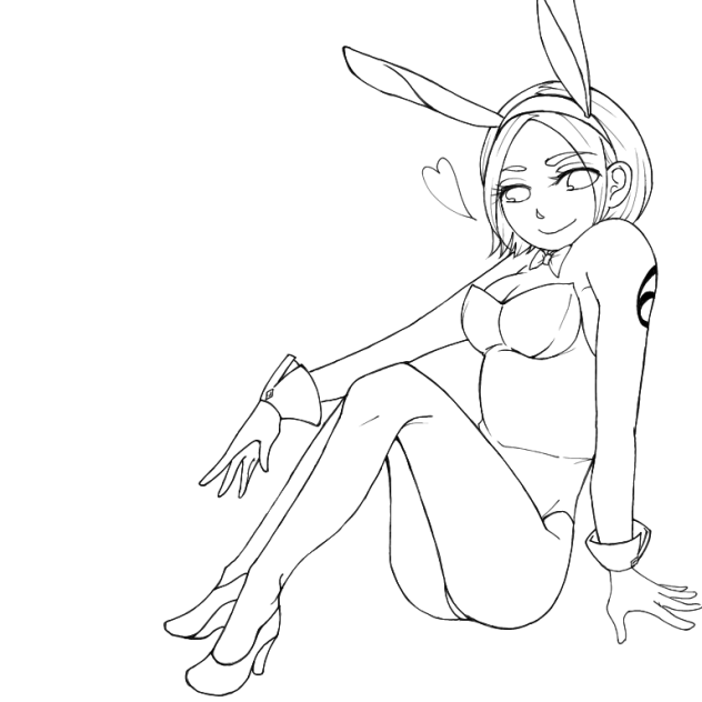 6番バニーちゃん@線画