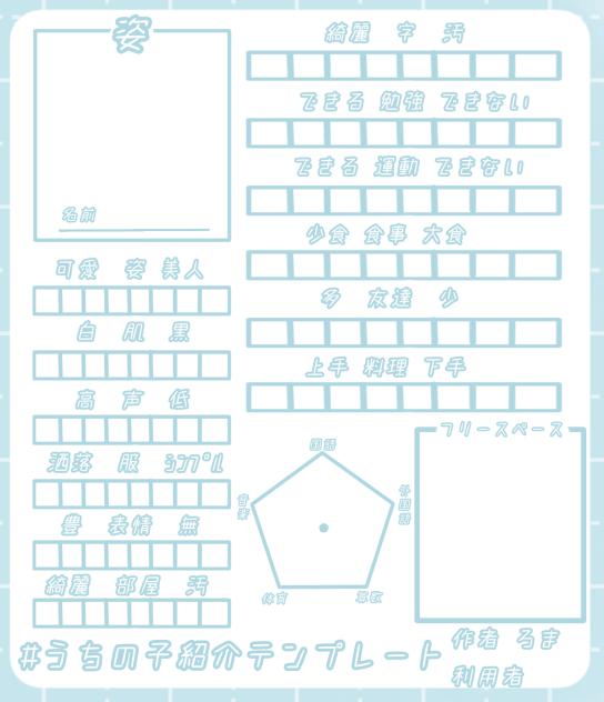 うちの子紹介テンプレート