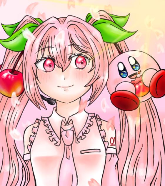 桜ミクちゃんとカービィ