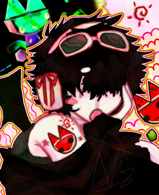 Silly watermelon boy