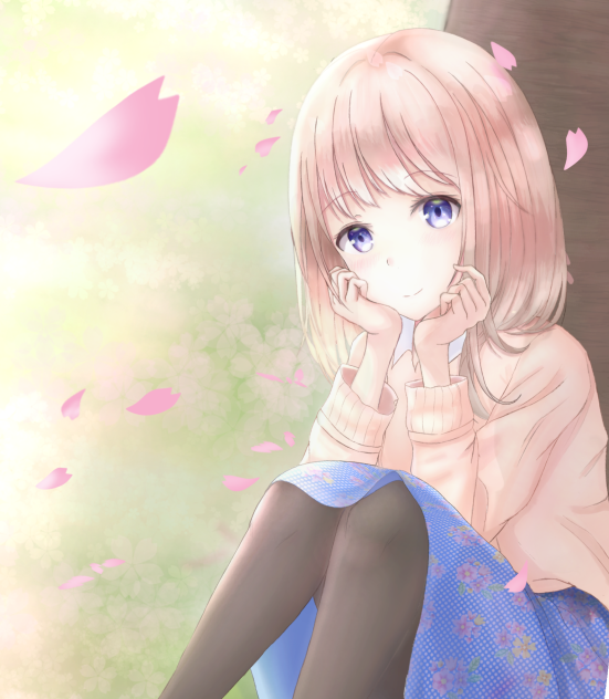 桜の下で