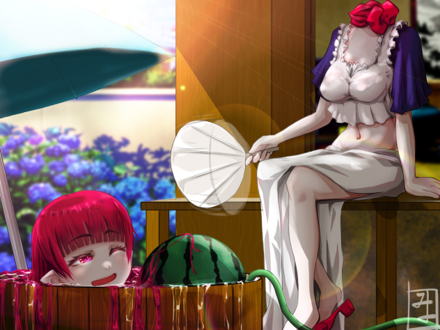 縁側のデュラハンさん