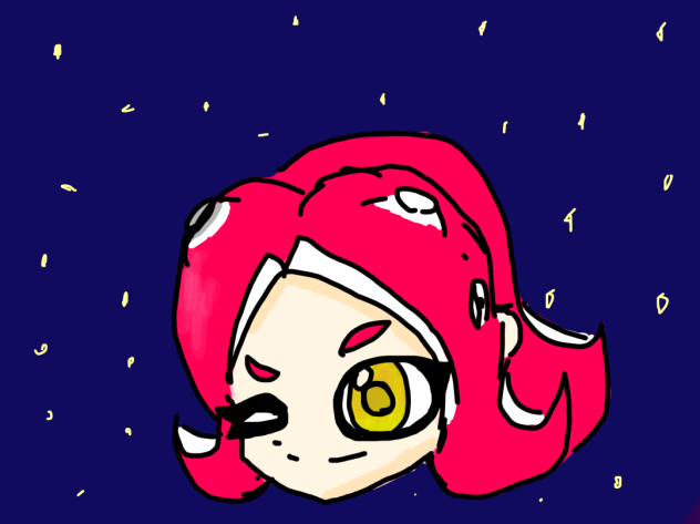 星を見るタコガール！