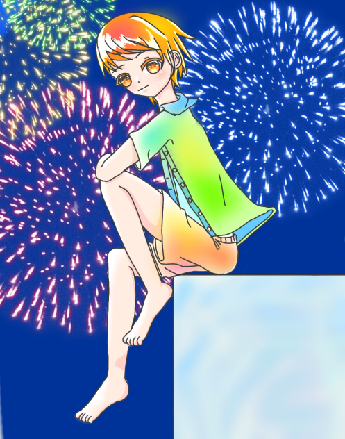 花火と少年