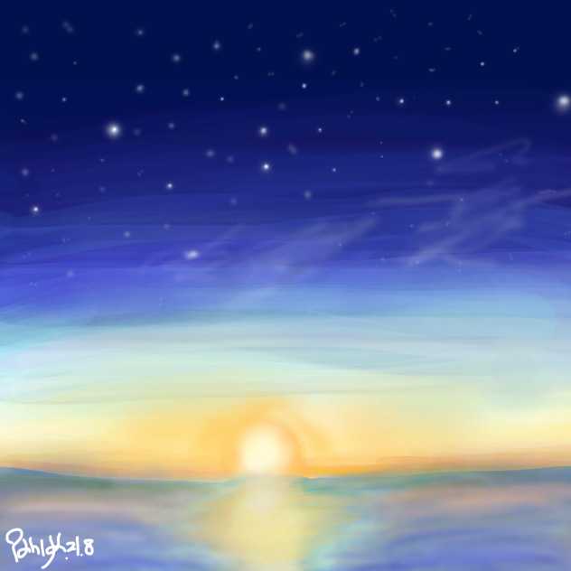 夜明けの海