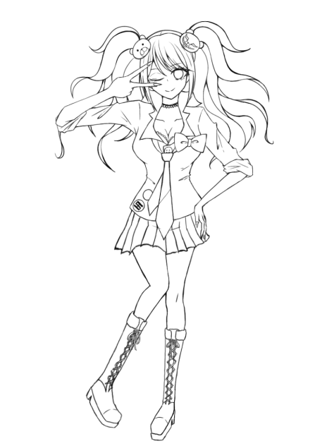 ダンガンロンパ　江ノ島盾子　線画