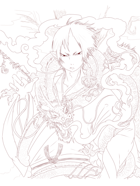 鬼灯の冷徹、線画、トレース