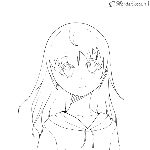 first attempt at doing anime lineart ^^ - ibisPaint
