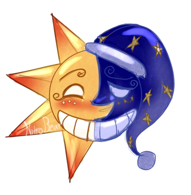 Sun and moon sticker