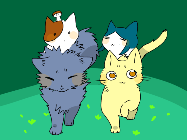 猫乗りのきのこねこ