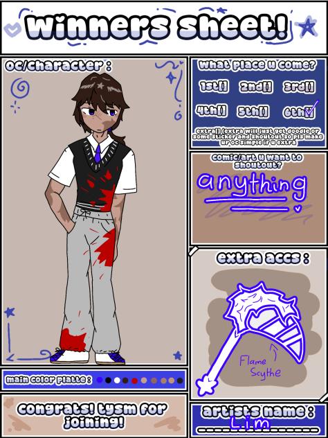 winners sheet for haniexx