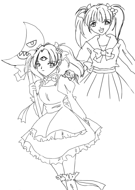 隣の悪魔さん　塗り絵