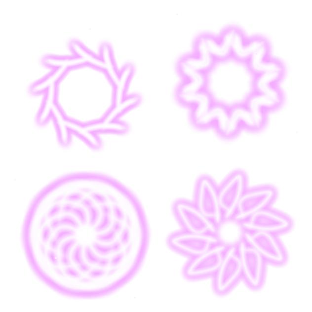 Pink circle neon stamp Y2K