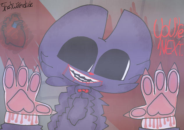TW. Blood, a bloody heart and tooth