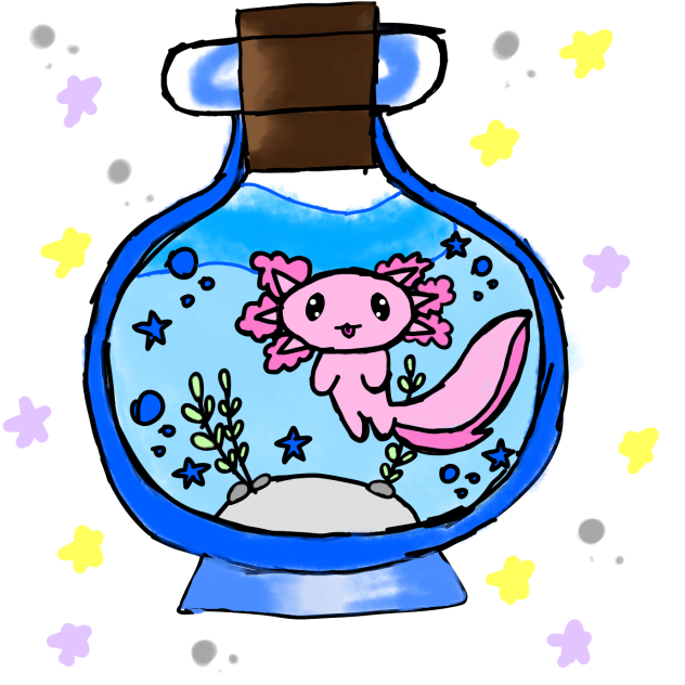 axolotl in a bottle!