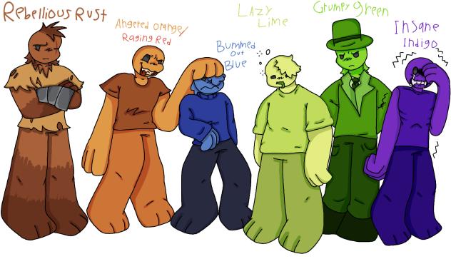 funny lil color guys