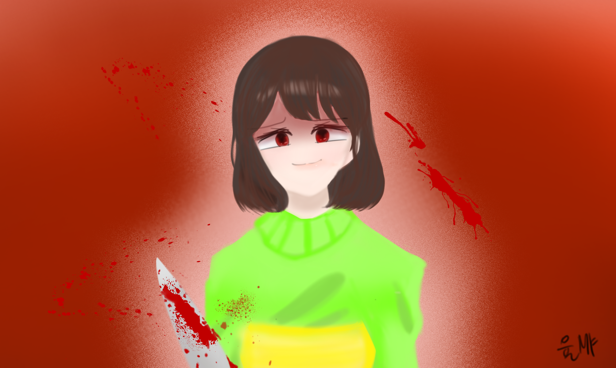 언더테일 차라 팬아트 그리기 - ibisPaint