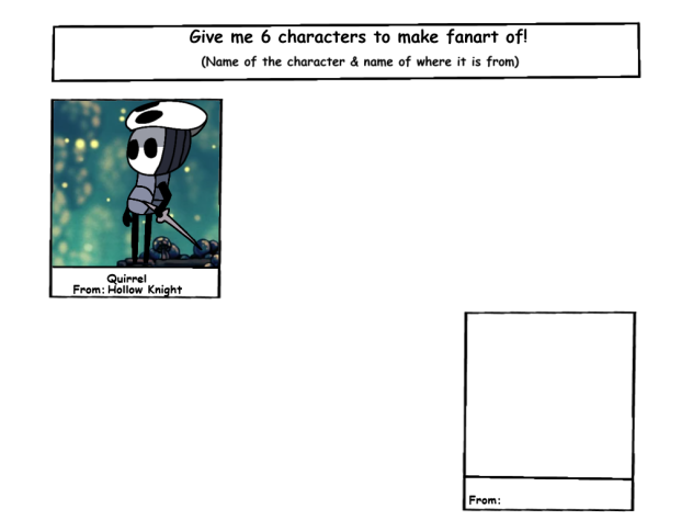 I'm bored, give me 5 characters to draw
