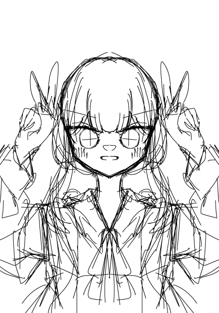 かわいい下描き描けた