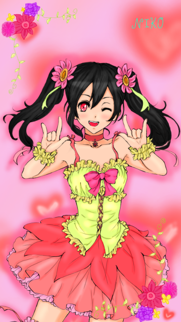 にこにー 線画塗らせていただきました