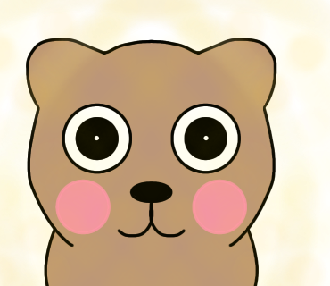 心理学的に可愛いく描くコツを使って描いたクマのイラストです！